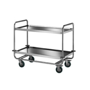 Carrello disbrigo tubo tondo con 2 ripiani stampati