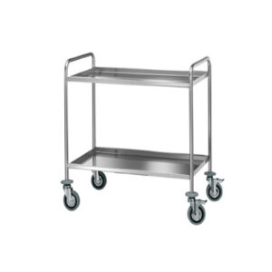 Carrello tubo tondo con 2 ripiani saldati