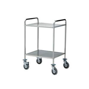 Carrello tubo quadro con 2 ripiani di piegatura asportabili