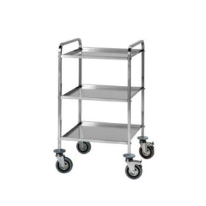 Carrello tubo quadro con 3 ripiani di piegatura asportabili