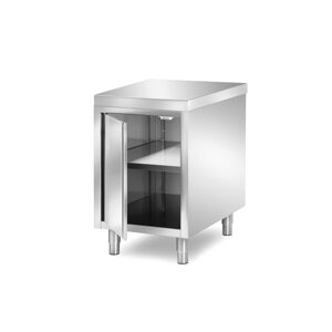 Tavolo armadiato anta a battente top inox