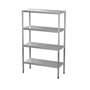 Scaffalatura inox strong con ripiani forati serie 400