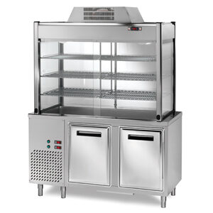 Elemento refrigerato con vetrina sovrastante refrigerata mod.vrp