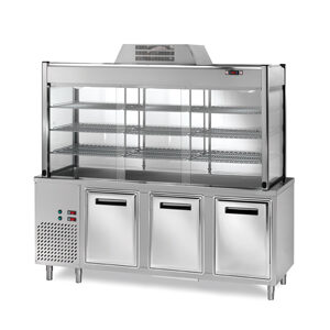 Elemento refrigerato con vetrina sovrastante refrigerata mod.vrp/20